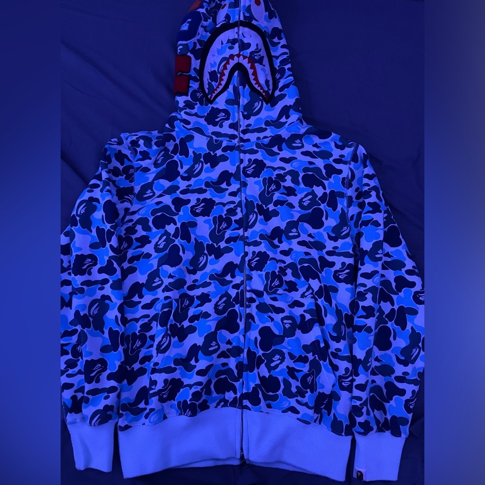 Bape Blue ABC Shark hoodie - Men’s Large
